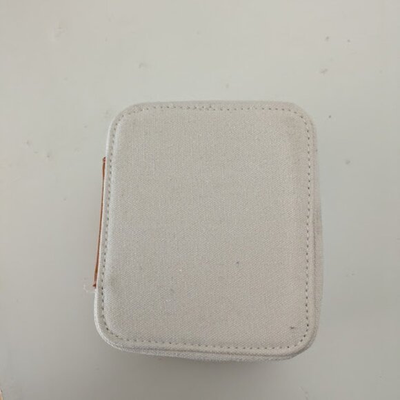 Cream and Brown Square Clear Vinyl Zippered Bag - Picture 3 of 6